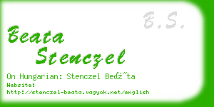 beata stenczel business card